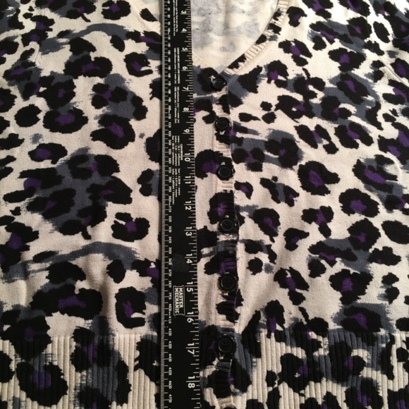 NICOLE MILLER Spring Summer Cardigan, Pre-owned; Multicolor LEOPARD print, Large - Picture 7 of 8